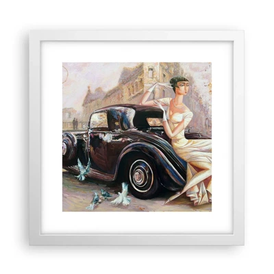 Plakat w białej ramie - Elegancja w stylu retro - 30x30 cm