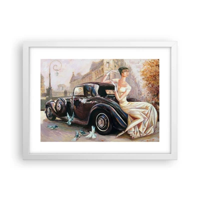 Plakat w białej ramie - Elegancja w stylu retro - 40x30 cm