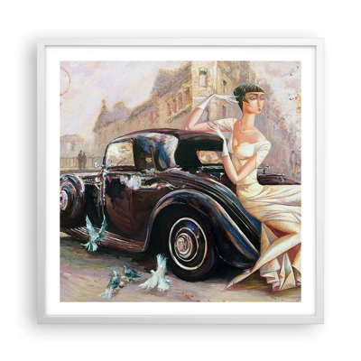 Plakat w białej ramie - Elegancja w stylu retro - 60x60 cm