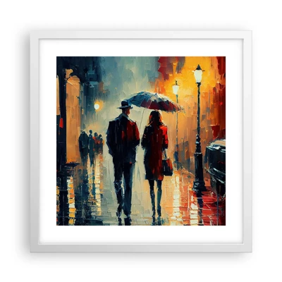 Plakat w białej ramie - Miejska love story - 40x40 cm