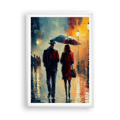 Plakat w białej ramie - Miejska love story - 70x100 cm