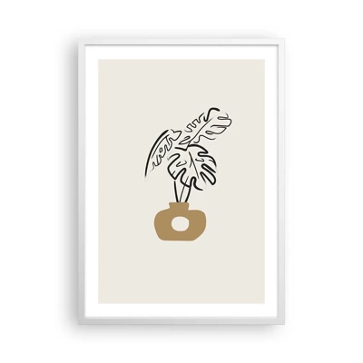 Plakat w białej ramie - Monstera – ozdoba domu - 50x70 cm