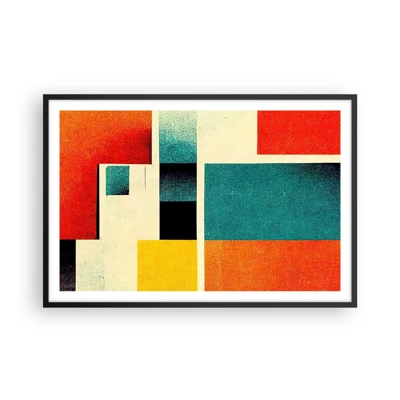 Plakat w czarnej ramie - Abstrakcja geometryczna – dobra energia - 91x61 cm