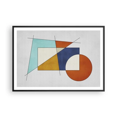 Plakat w czarnej ramie - Abstrakcja: modernistyczna zabawa - 100x70 cm