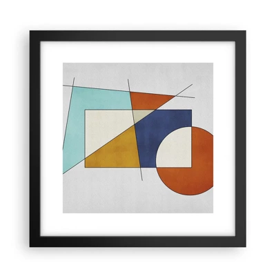 Plakat w czarnej ramie - Abstrakcja: modernistyczna zabawa - 30x30 cm