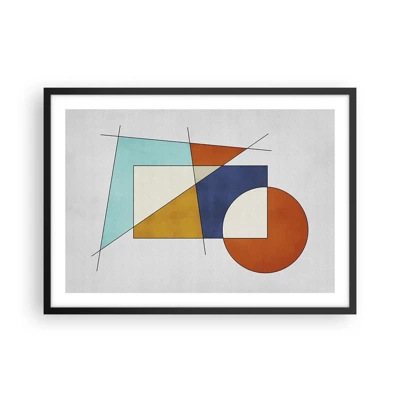 Plakat w czarnej ramie - Abstrakcja: modernistyczna zabawa - 70x50 cm