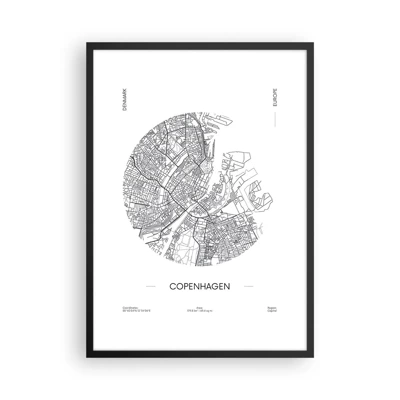 Plakat w czarnej ramie - Anatomia Kopenhagi - 50x70 cm