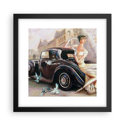 Plakat w czarnej ramie - Elegancja w stylu retro - 30x30 cm