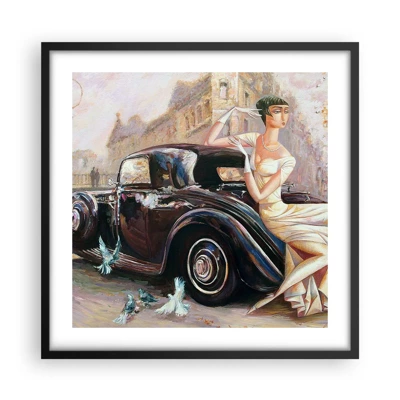 Plakat w czarnej ramie - Elegancja w stylu retro - 50x50 cm