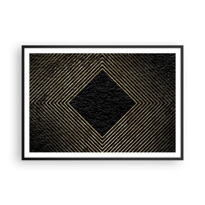 Plakat w czarnej ramie - Geometria w stylu glamour - 100x70 cm