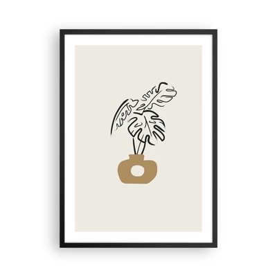 Plakat w czarnej ramie - Monstera – ozdoba domu - 50x70 cm