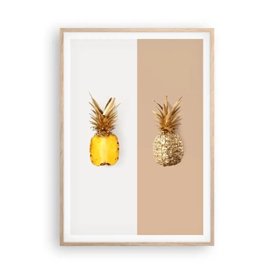 Plakat w ramie jasny dąb - Ananas dla nas - 70x100 cm