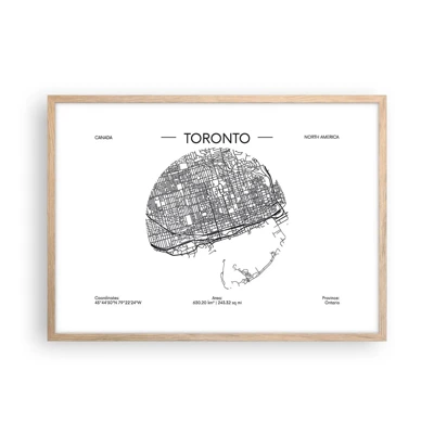 Plakat w ramie jasny dąb - Anatomia Toronto - 70x50 cm