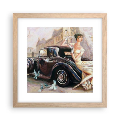 Plakat w ramie jasny dąb - Elegancja w stylu retro - 30x30 cm