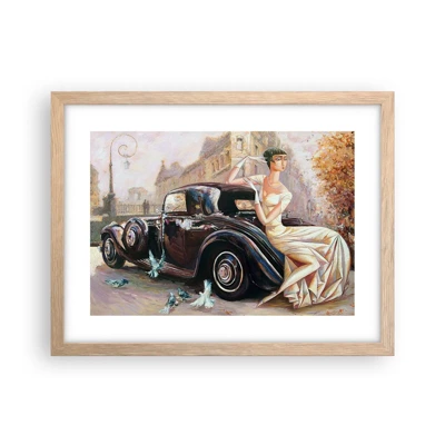 Plakat w ramie jasny dąb - Elegancja w stylu retro - 40x30 cm