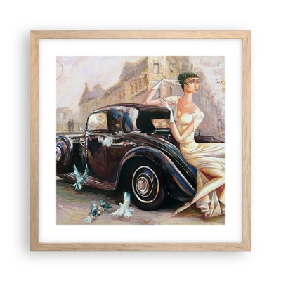 Plakat w ramie jasny dąb - Elegancja w stylu retro - 40x40 cm