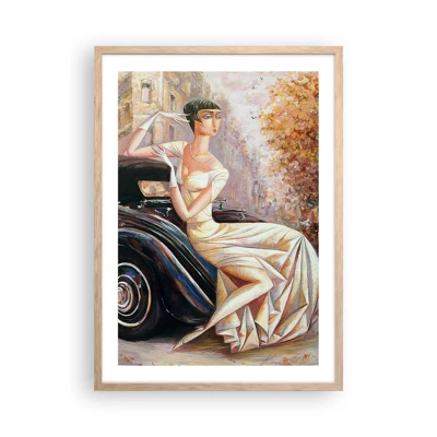 Plakat w ramie jasny dąb - Elegancja w stylu retro - 50x70 cm