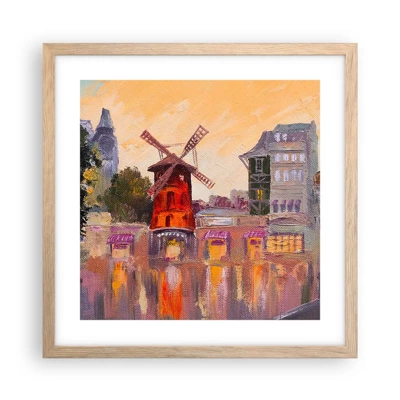 Plakat w ramie jasny dąb - Paryskie ikony – Moulin Rouge - 40x40 cm