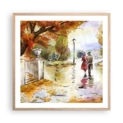 Plakat w ramie jasny dąb - Romantyczna jesień w parku - 60x60 cm