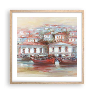 Plakat w ramie jasny dąb - Szczęśliwe miasteczko - 50x50 cm