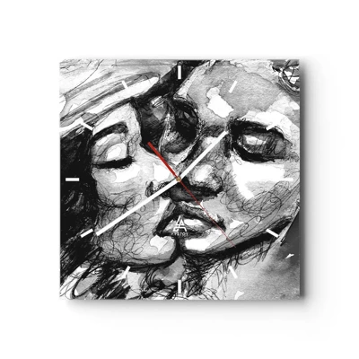 Zegar ścienny - Czuła chwila - 30x30 cm