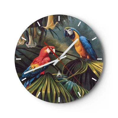 Zegar ścienny - Romantyzm w tropikach - 30x30 cm