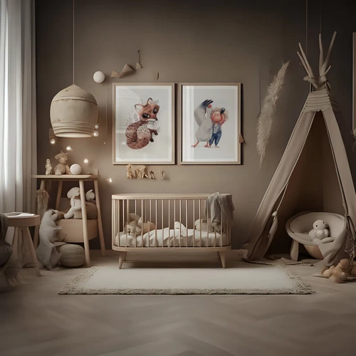 Beige kids space - Inspiracja do pokoju dziecięcego