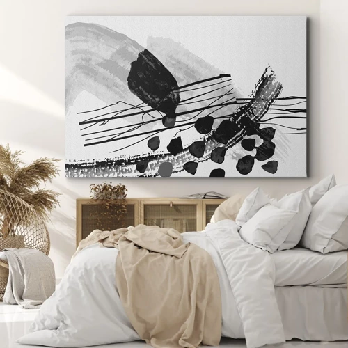 Obraz na płótnie - Czarno-biała abstrakcja organiczna - 70x50 cm