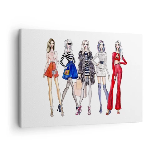 Obraz na płótnie - Every week Fashion Week - Stylowe ilustracje modowych sylwetek - 70x50cm