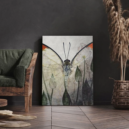 Obraz na płótnie - "Kędy się motyl kołysa na trawie" - 50x70 cm