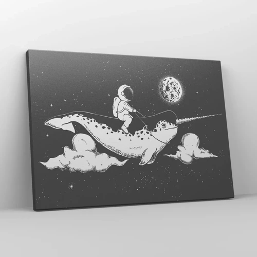 Obraz na płótnie - Kosmiczny jeździec - 70x50 cm