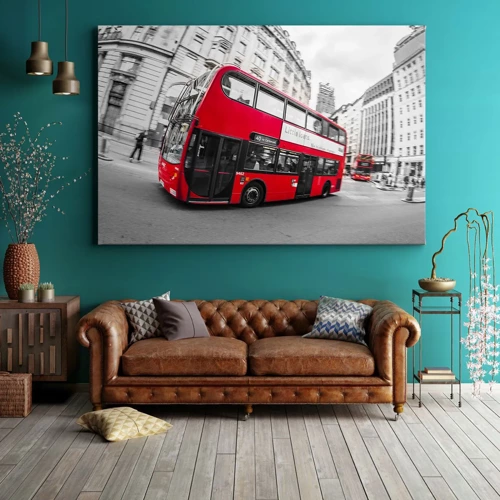Obraz na płótnie - Londyn tradycyjnie - by bus - 70x50 cm