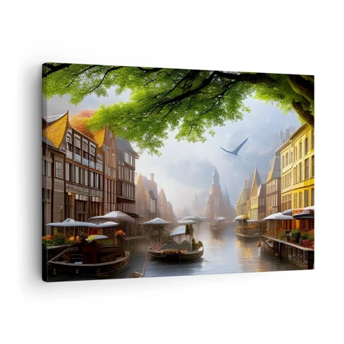 Obraz na płótnie - Niderlandzki pejzaż miejski - 70x50 cm