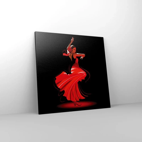 Obraz na płótnie - Ognisty duch flamenco - 70x70 cm