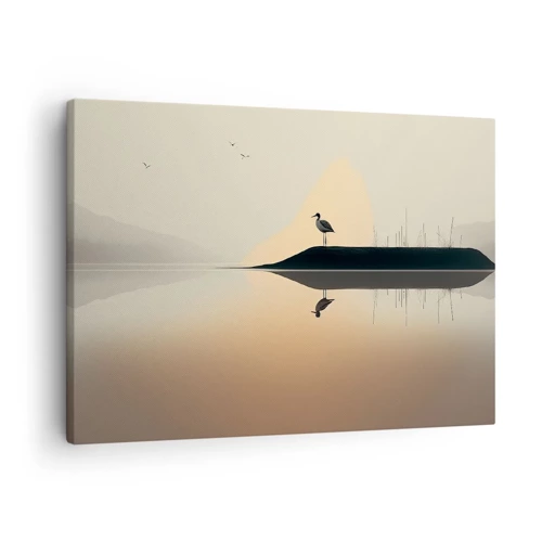 Obraz na płótnie - Pan na jeziorze - 70x50 cm