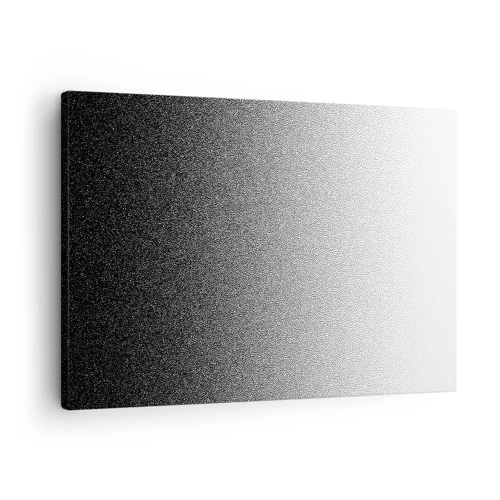 Obraz na płótnie - W stronę światła - Minimalistyczny gradient czerni i bieli w punkcie - 70x50cm