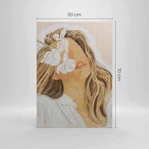 Obraz na płótnie - Wśród kwiatów w uniesieniu - 50x70 cm