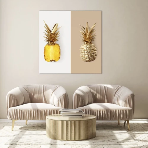 Obraz na szkle - Ananas dla nas - 30x30 cm