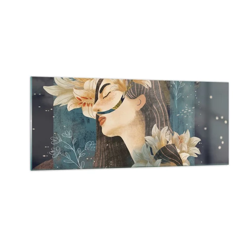 Obraz na szkle - Baśń o królewnie z liliami - 100x40 cm