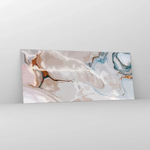 Obraz na szkle - Błękitne meandry pod bielą - 120x50 cm