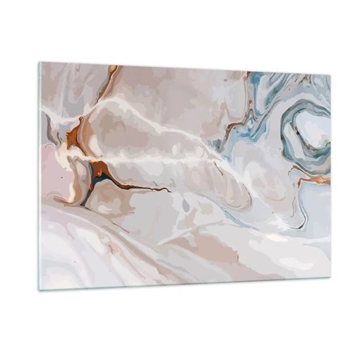 Obraz na szkle - Błękitne meandry pod bielą - 120x80 cm