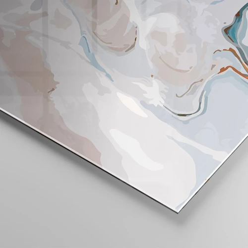 Obraz na szkle - Błękitne meandry pod bielą - 140x50 cm