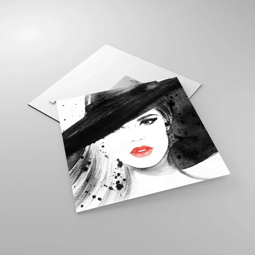 Obraz na szkle - Dama w czerni - 40x40 cm