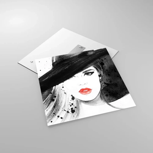 Obraz na szkle - Dama w czerni - 60x60 cm