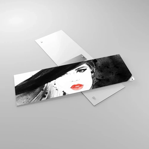 Obraz na szkle - Dama w czerni - 90x30 cm