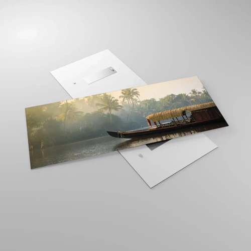 Obraz na szkle - Dom na rzece - 120x50 cm