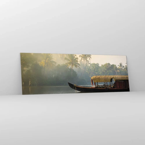 Obraz na szkle - Dom na rzece - 90x30 cm
