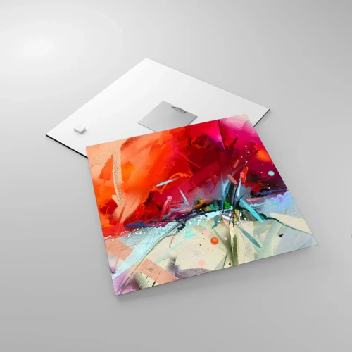 Obraz na szkle - Eksplozja świateł i barw - 30x30 cm