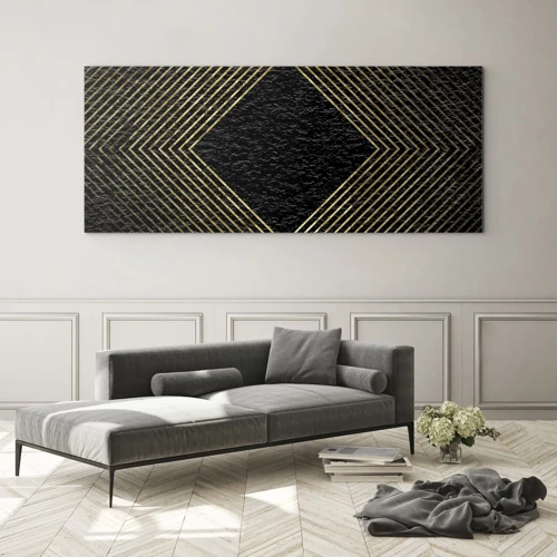 Obraz na szkle - Geometria w stylu glamour - 100x40 cm