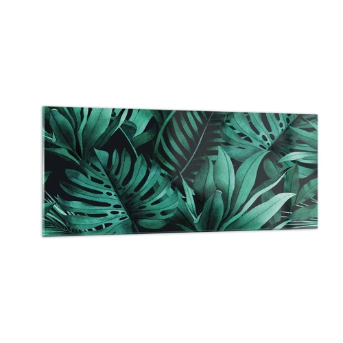 Obraz na szkle - Głębia tropikalnej zieleni - 100x40 cm